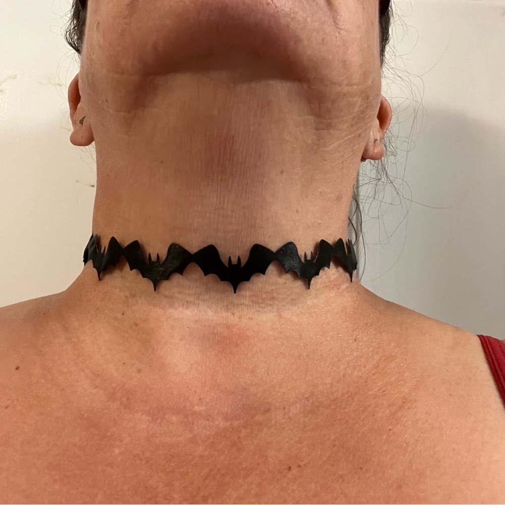 4 Black Choker Necklaces
Bat & Lace w/ bloody knife, Black velvet & Spider